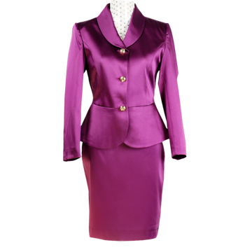 MARCO SATIN SUIT DARK PURPLE