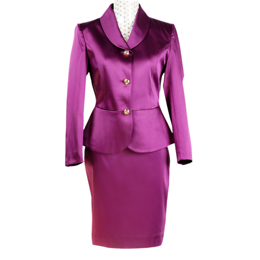 MARCO SATIN SUIT DARK PURPLE