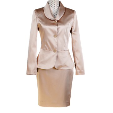 CBK Suits Marco satin skirt dark champagne