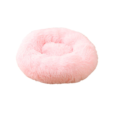 Luxuriöses Donut-Hundebett mit Reißverschluss und abnehmbarem Bezug von CBK in Rosa