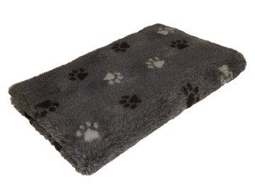 NON-SLIP VETBED GREY MELANGE WITH 2 COLORED PAWS