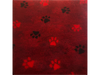 NON-SLIP VETBED RED HEATHER WITH 2 COLORED PAWS