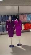 MARCO SATIN SUIT DARK PURPLE