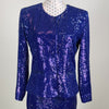 ERVA SEQUIN SUIT BLUE