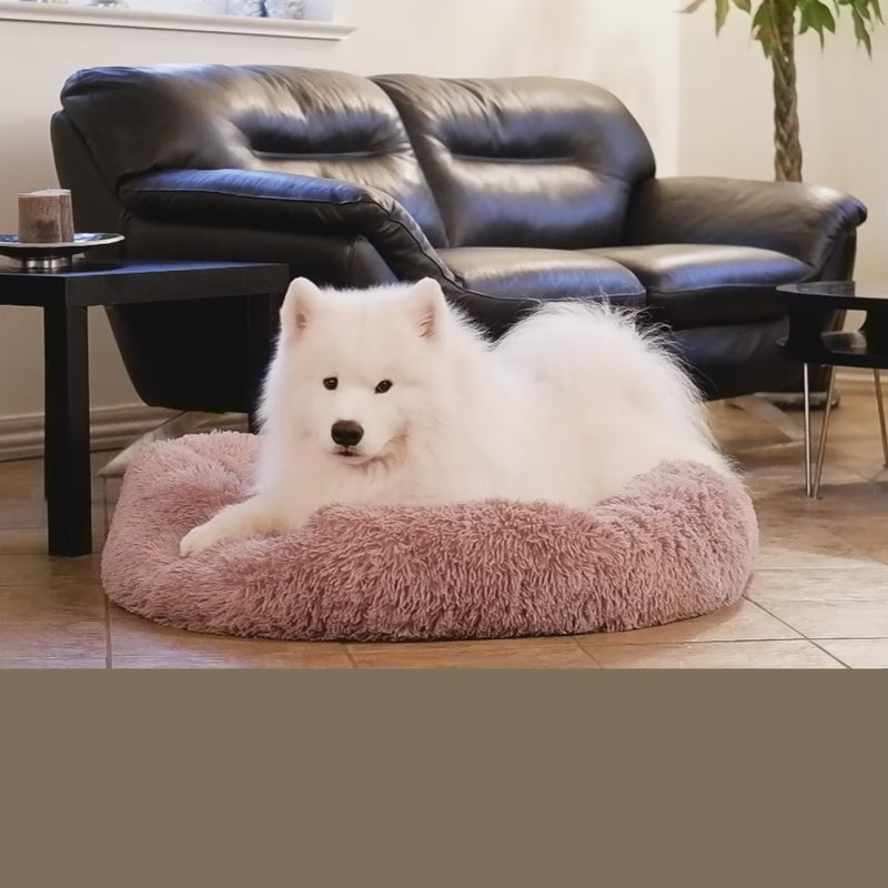 Luxury donut dog bed With zipper and removable cover By CBK pink