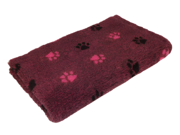 NON-SLIP VETBED PLUM WITH 2 COLORED PAWS