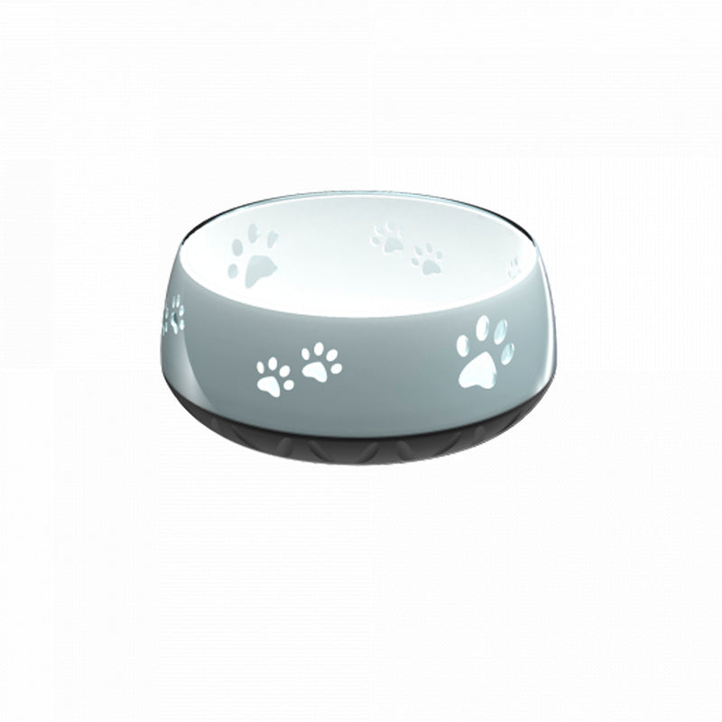 Water bowl dark mother-of-pearl in a nice glassy look with paws 
